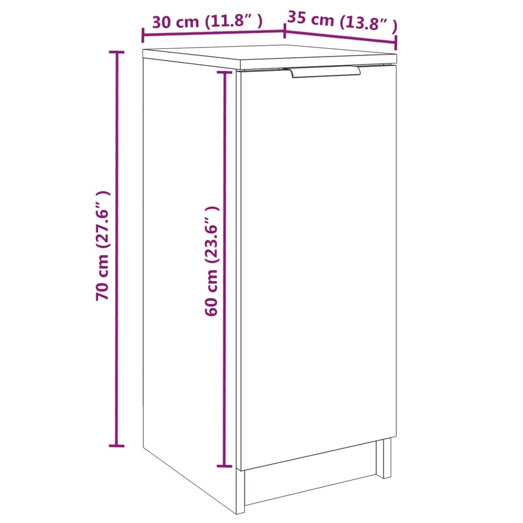 Schoenenkast 30x35x70 cm bewerkt hout wit