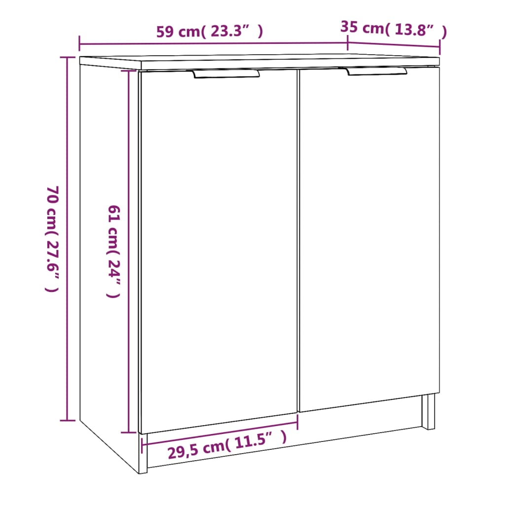 Schoenenkast 59x35x70 cm bewerkt hout wit