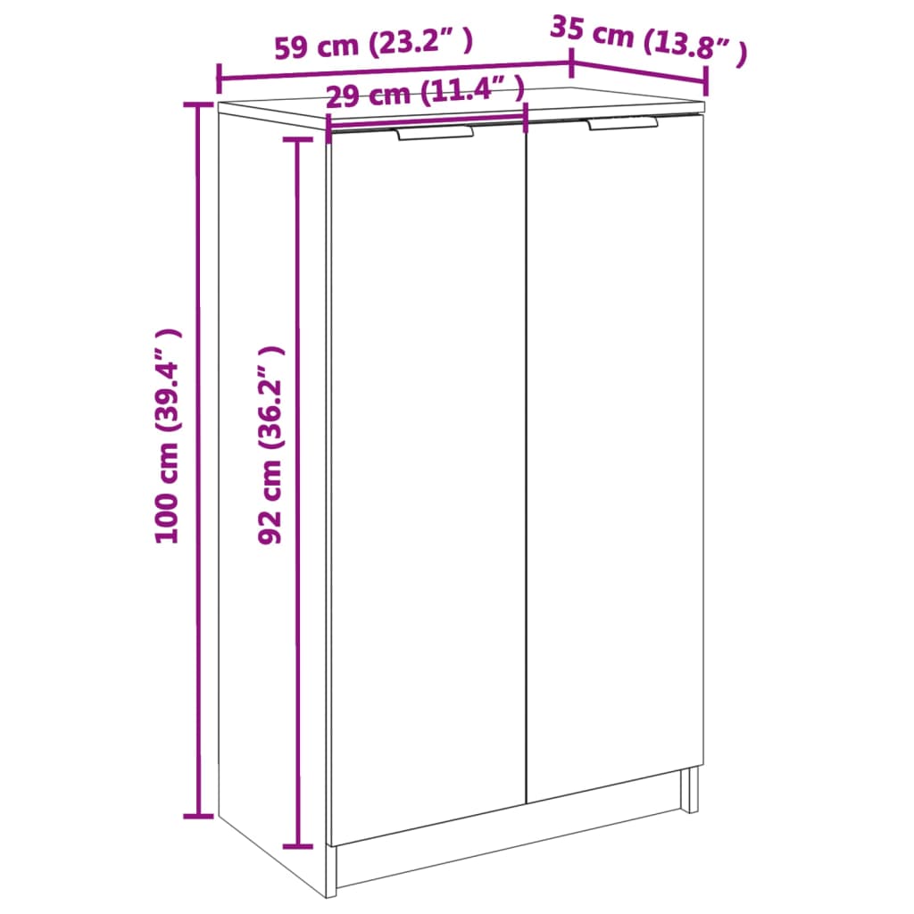 Moderne zwarte schoenenkast - 59x35x100 cm - van hoogwaardig bewerkt hout Schoenenrekken | Creëer jouw Trendy Thuis | Gratis bezorgd & Retour | Trendy.nl