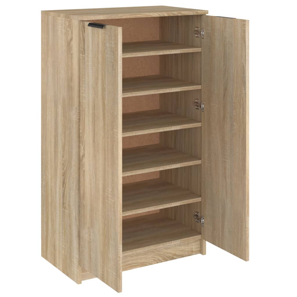 Stijlvolle schoenenkast van bewerkt hout in sonoma eikenkleur - 59x35x100 cm Schoenenrekken | Creëer jouw Trendy Thuis | Gratis bezorgd & Retour | Trendy.nl