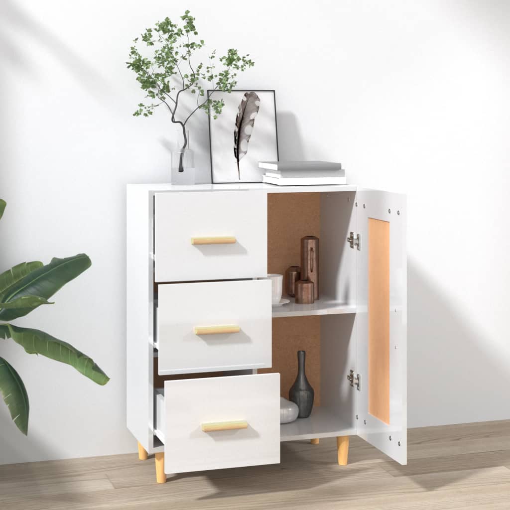 Dressoir 69,5x34x90 cm bewerkt hout hoogglans wit Dressoirs & buffetkasten | Creëer jouw Trendy Thuis | Gratis bezorgd & Retour | Trendy.nl