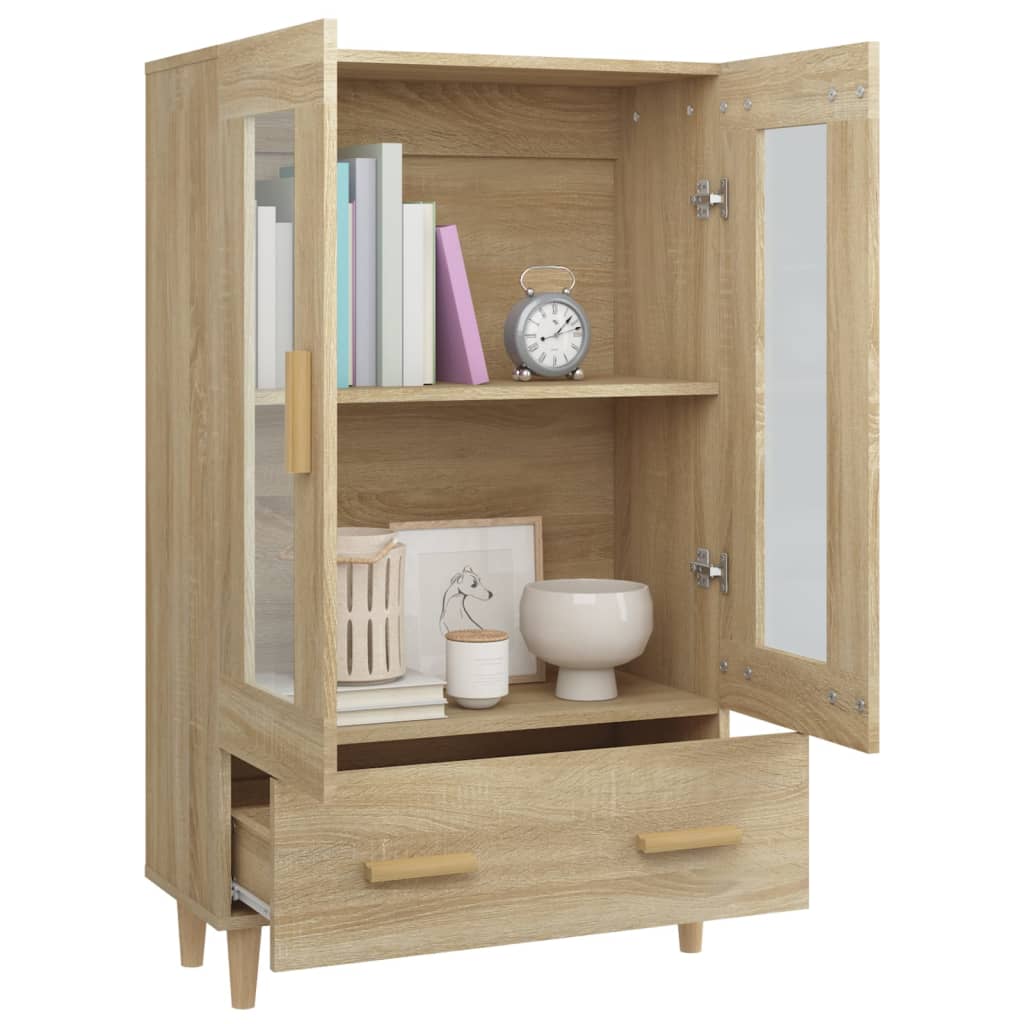 Hoge kast 70x31x115 cm bewerkt hout sonoma eikenkleurig Dressoirs & buffetkasten | Creëer jouw Trendy Thuis | Gratis bezorgd & Retour | Trendy.nl