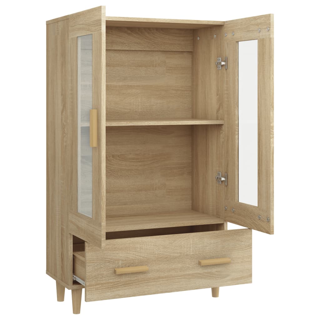 Hoge kast 70x31x115 cm bewerkt hout sonoma eikenkleurig Dressoirs & buffetkasten | Creëer jouw Trendy Thuis | Gratis bezorgd & Retour | Trendy.nl