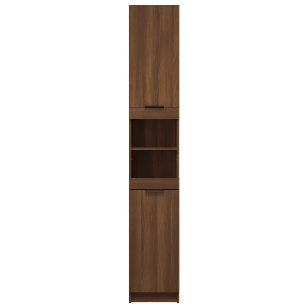 Badkamerkast 32x34x188,5 cm bewerkt hout bruin eikenkleur Badkamerkaptafels | Creëer jouw Trendy Thuis | Gratis bezorgd & Retour | Trendy.nl