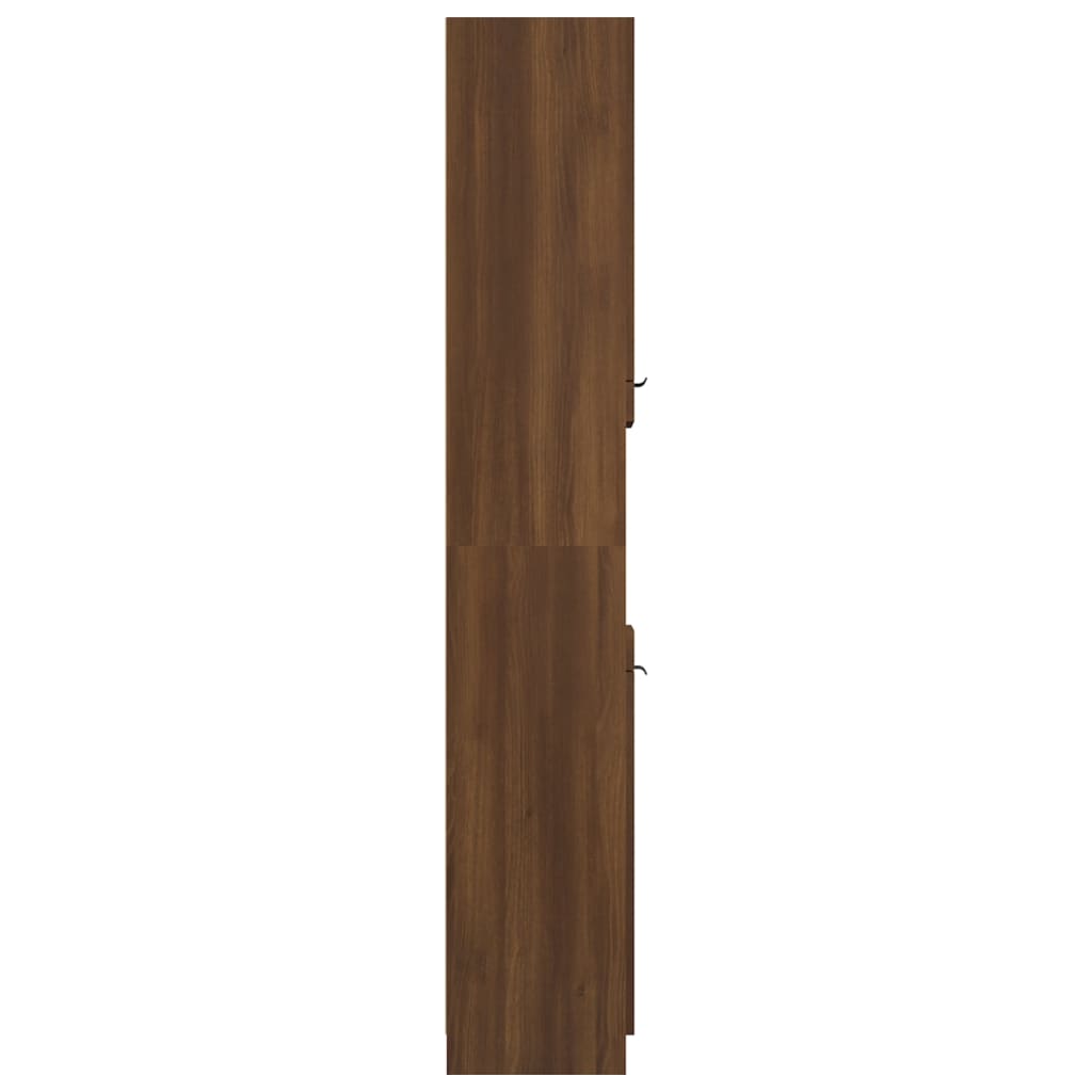 Badkamerkast 32x34x188,5 cm bewerkt hout bruin eikenkleur Badkamerkaptafels | Creëer jouw Trendy Thuis | Gratis bezorgd & Retour | Trendy.nl