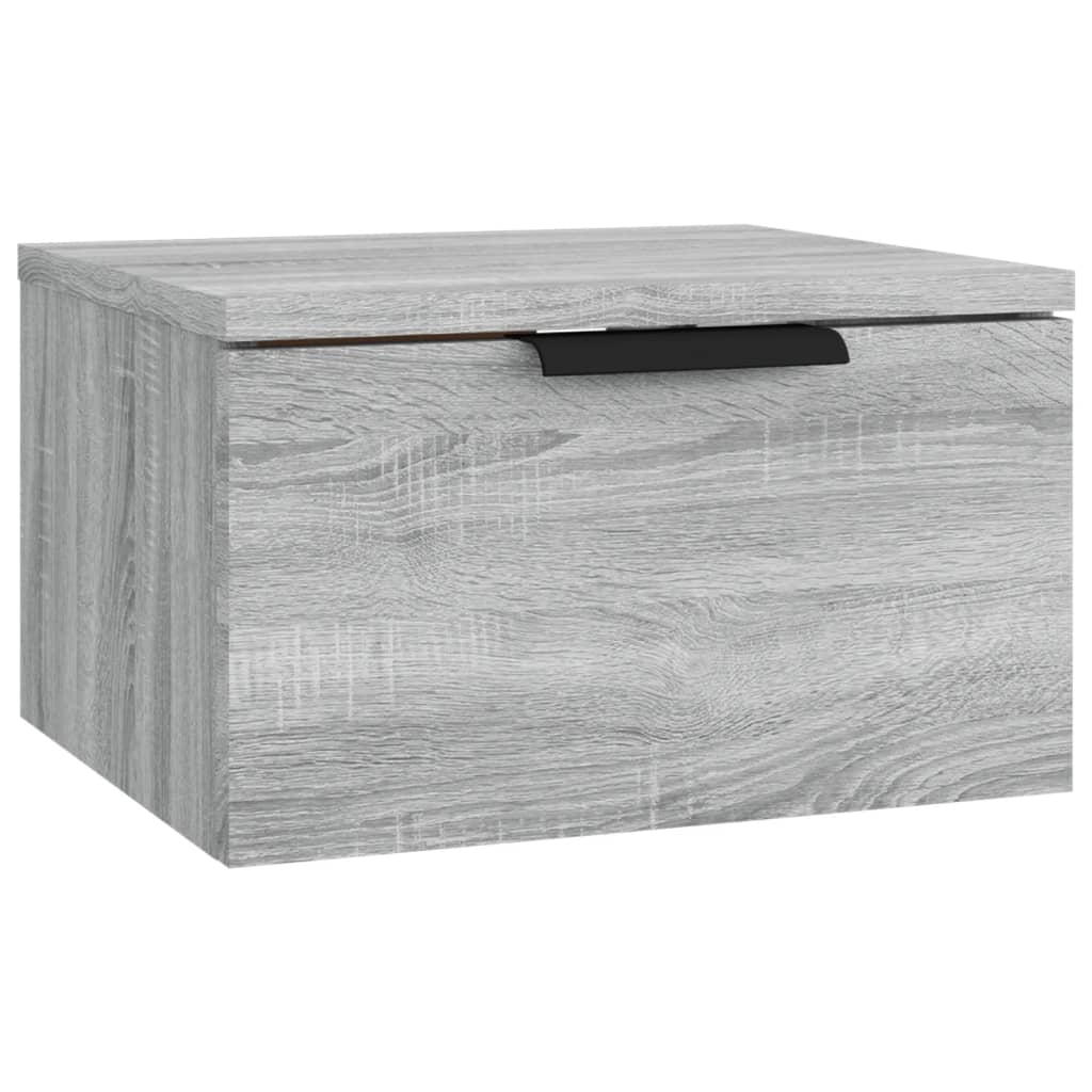 Nachtkastjes 2 st wandgemonteerd 34x30x20 cm grijs sonoma eiken