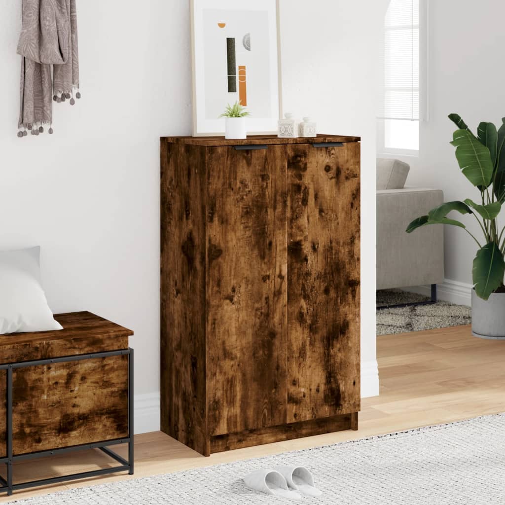 Schoenenkast 59x35x100 cm bewerkt hout gerookt eikenkleurig Schoenenrekken | Creëer jouw Trendy Thuis | Gratis bezorgd & Retour | Trendy.nl