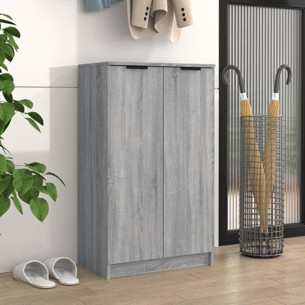 Schoenenkast 59x35x100 cm bewerkt hout grijs sonoma eikenkleur Schoenenrekken | Creëer jouw Trendy Thuis | Gratis bezorgd & Retour | Trendy.nl