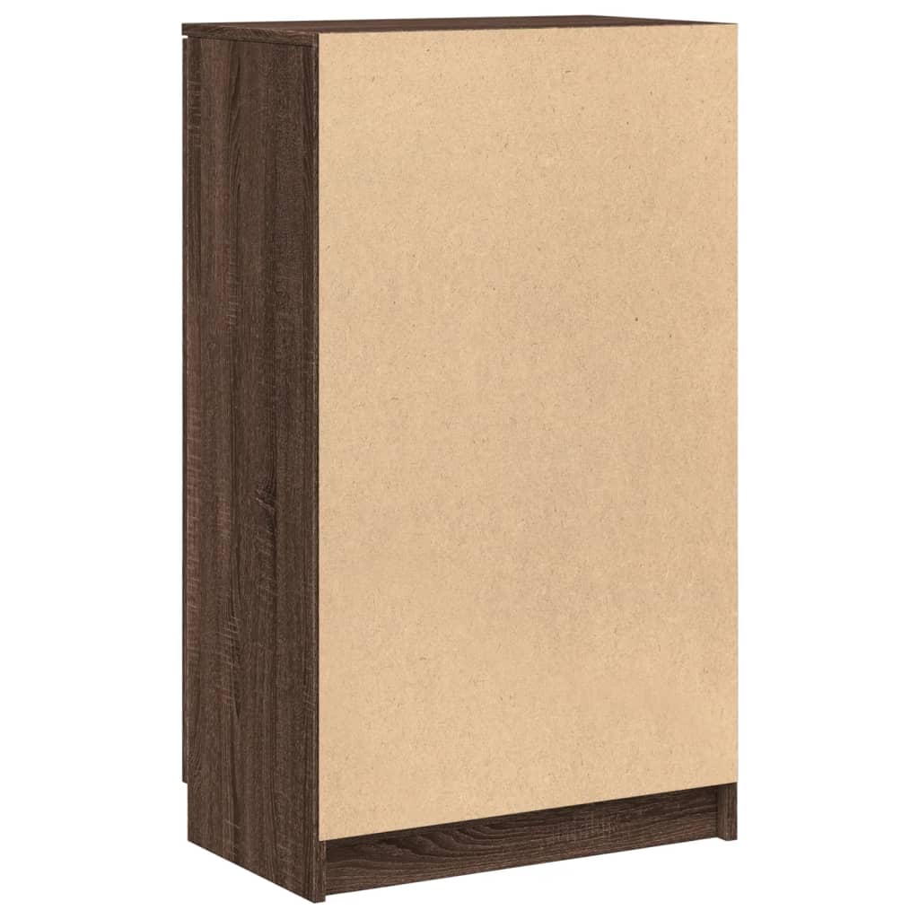 Stijlvolle bruineikenkleurige schoenenkast van bewerkt hout - 59x35x100 cm Schoenenrekken | Creëer jouw Trendy Thuis | Gratis bezorgd & Retour | Trendy.nl