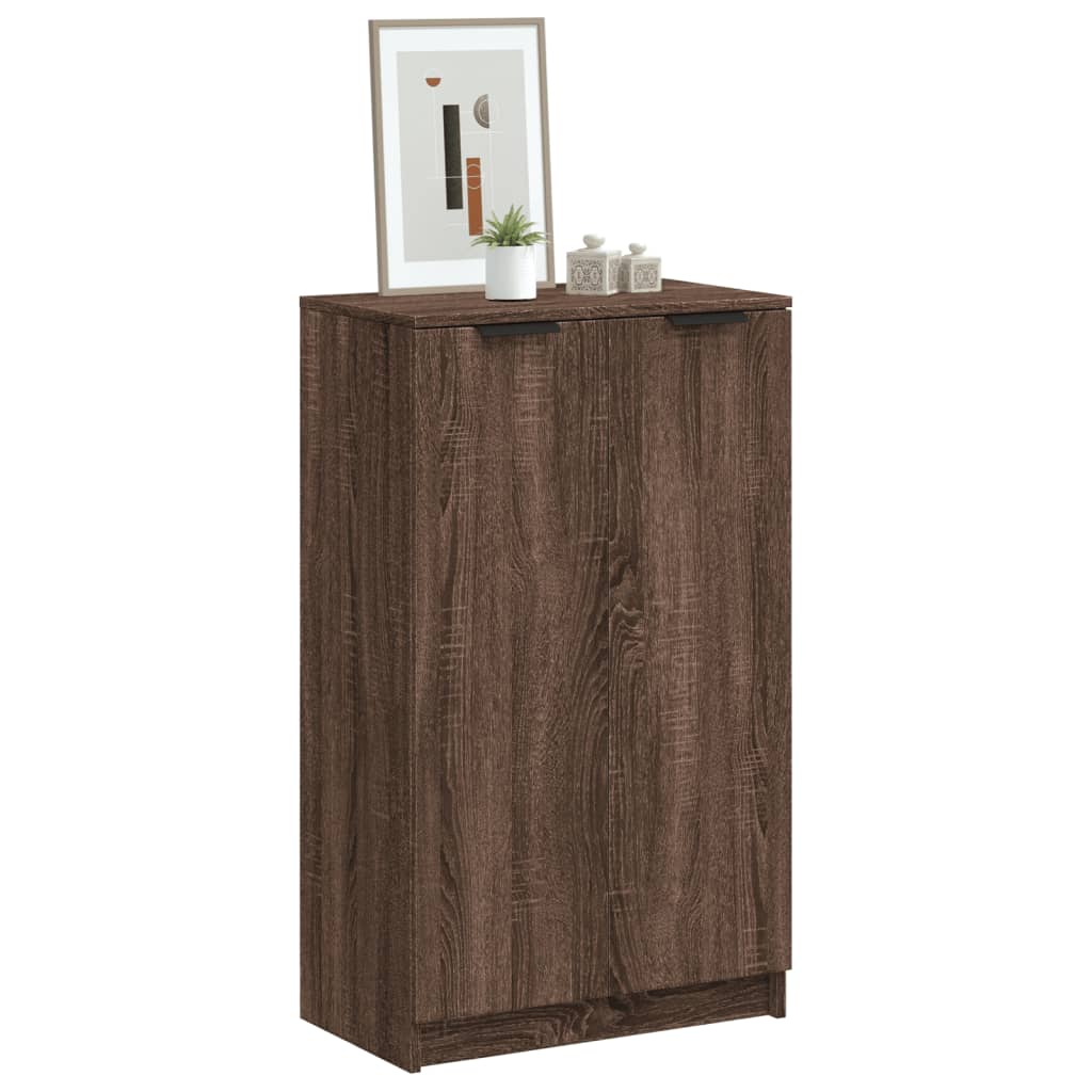 Stijlvolle bruineikenkleurige schoenenkast van bewerkt hout - 59x35x100 cm Schoenenrekken | Creëer jouw Trendy Thuis | Gratis bezorgd & Retour | Trendy.nl