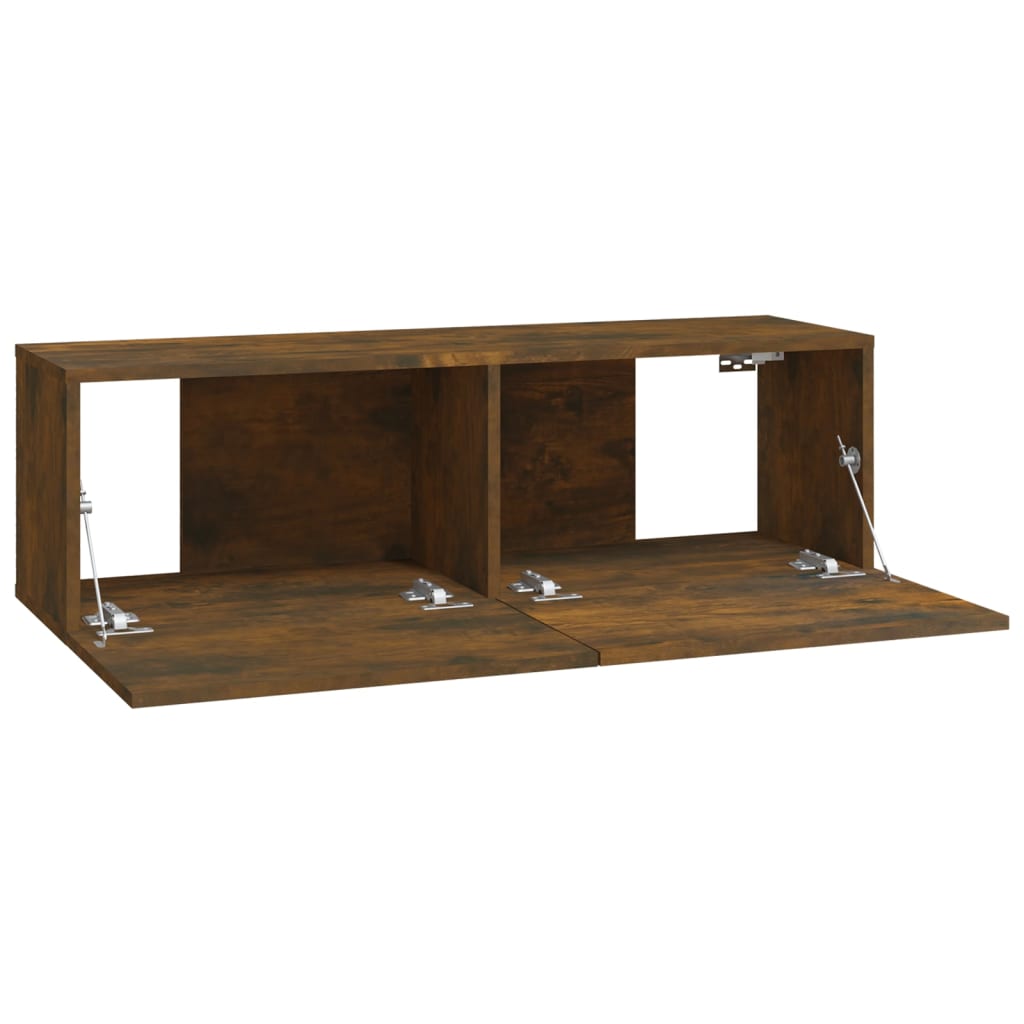 Tv-wandmeubels 2 st 100x30x30 cm bewerkt hout gerookt eiken Tv-meubels | Creëer jouw Trendy Thuis | Gratis bezorgd & Retour | Trendy.nl