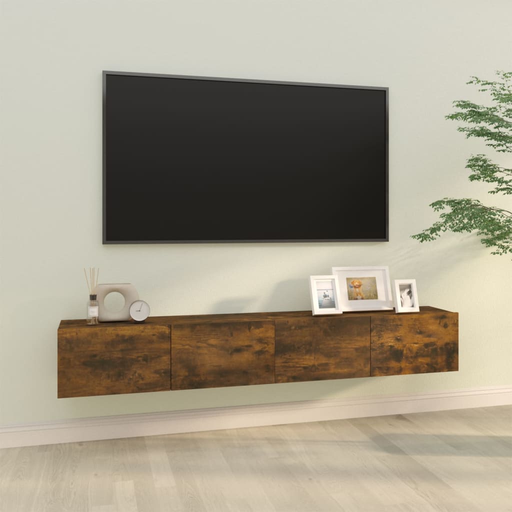 Tv-wandmeubels 2 st 100x30x30 cm bewerkt hout gerookt eiken Tv-meubels | Creëer jouw Trendy Thuis | Gratis bezorgd & Retour | Trendy.nl