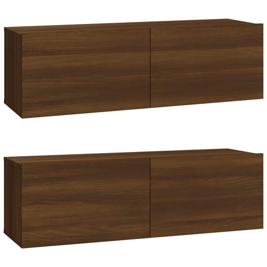 Tv-wandmeubels 2 st 100x30x30 cm hout bruin eikenkleurig Tv-meubels | Creëer jouw Trendy Thuis | Gratis bezorgd & Retour | Trendy.nl