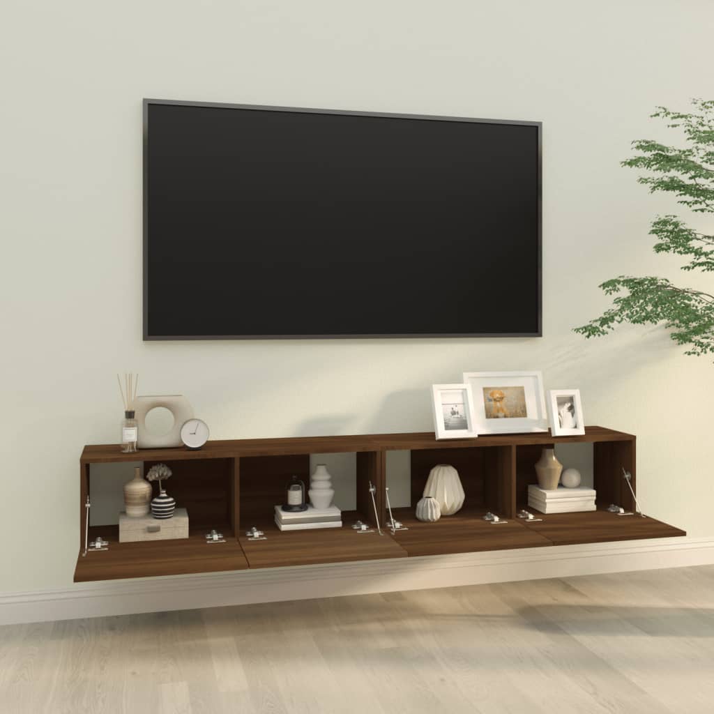 Tv-wandmeubels 2 st 100x30x30 cm hout bruin eikenkleurig Tv-meubels | Creëer jouw Trendy Thuis | Gratis bezorgd & Retour | Trendy.nl