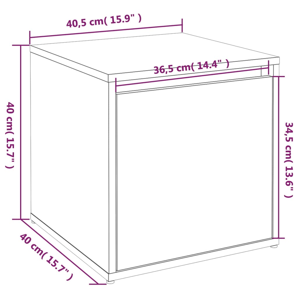 Opbergbox met lade 40,5x40x40 cm bewerkt hout bruin eikenkleur