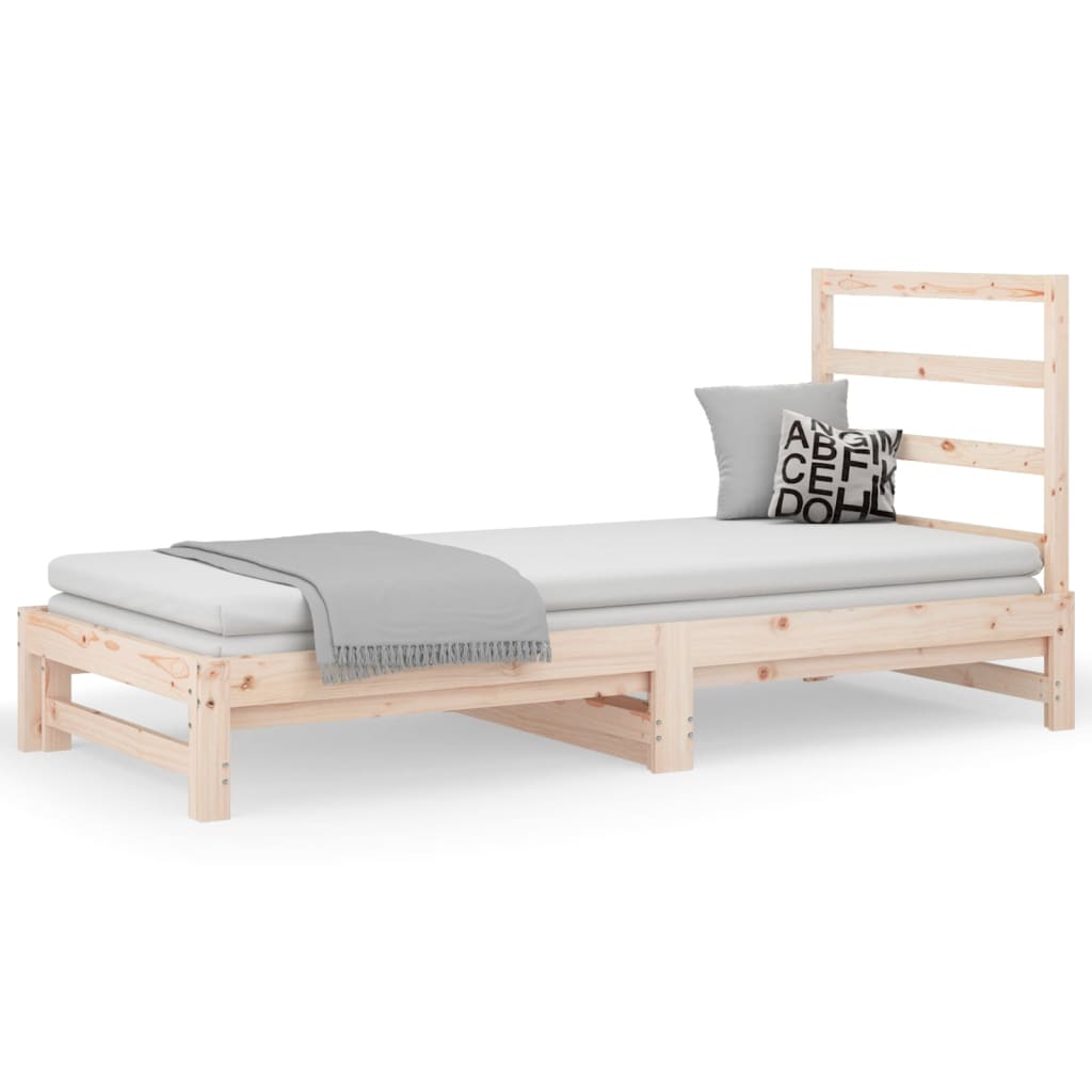 Slaapbank uitschuifbaar massief grenenhout 2x(90x190) cm Bedden & bedframes | Creëer jouw Trendy Thuis | Gratis bezorgd & Retour | Trendy.nl