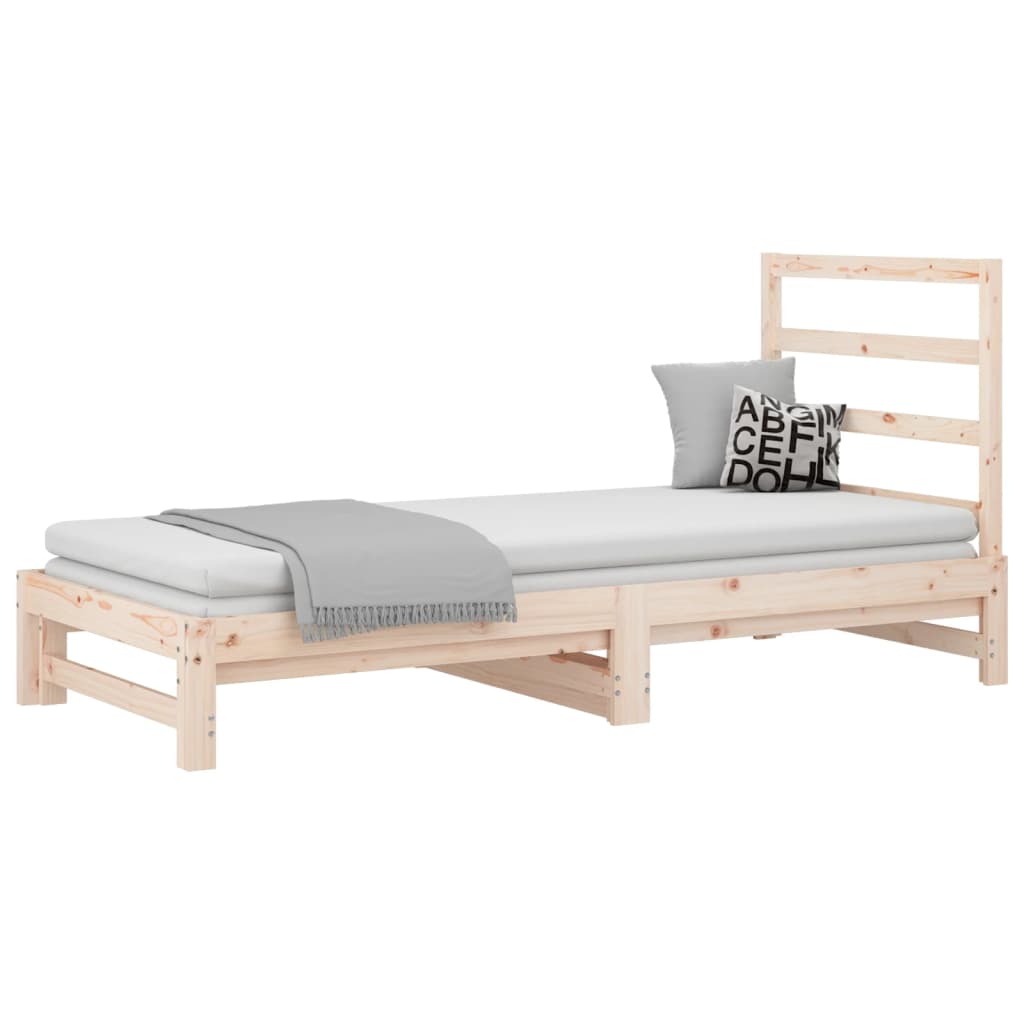 Slaapbank uitschuifbaar massief grenenhout 2x(90x190) cm Bedden & bedframes | Creëer jouw Trendy Thuis | Gratis bezorgd & Retour | Trendy.nl