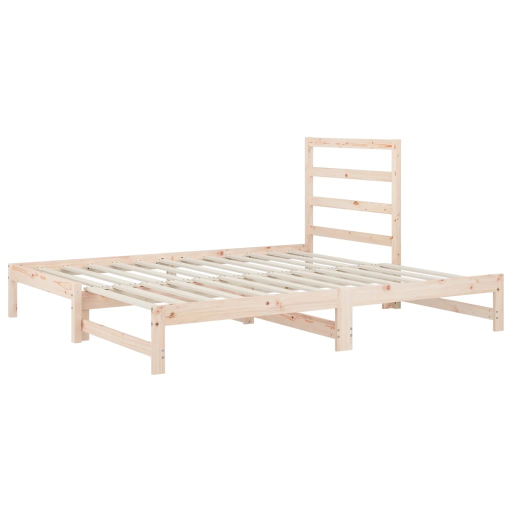 Slaapbank uitschuifbaar massief grenenhout 2x(90x190) cm Bedden & bedframes | Creëer jouw Trendy Thuis | Gratis bezorgd & Retour | Trendy.nl