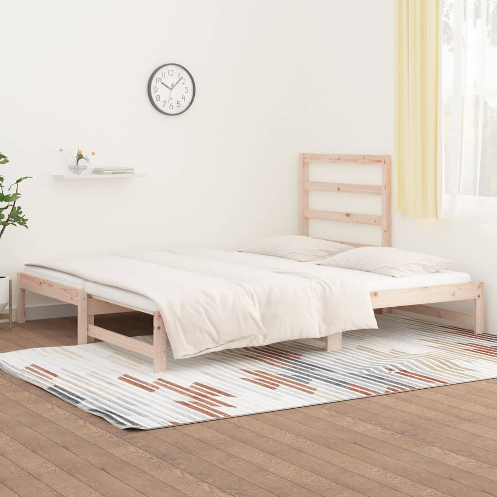 Slaapbank uitschuifbaar massief grenenhout 2x(90x190) cm Bedden & bedframes | Creëer jouw Trendy Thuis | Gratis bezorgd & Retour | Trendy.nl