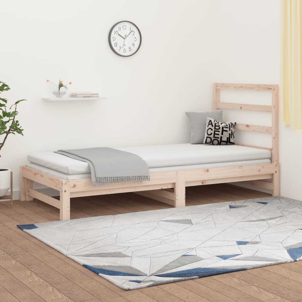 Slaapbank uitschuifbaar massief grenenhout 2x(90x190) cm Bedden & bedframes | Creëer jouw Trendy Thuis | Gratis bezorgd & Retour | Trendy.nl