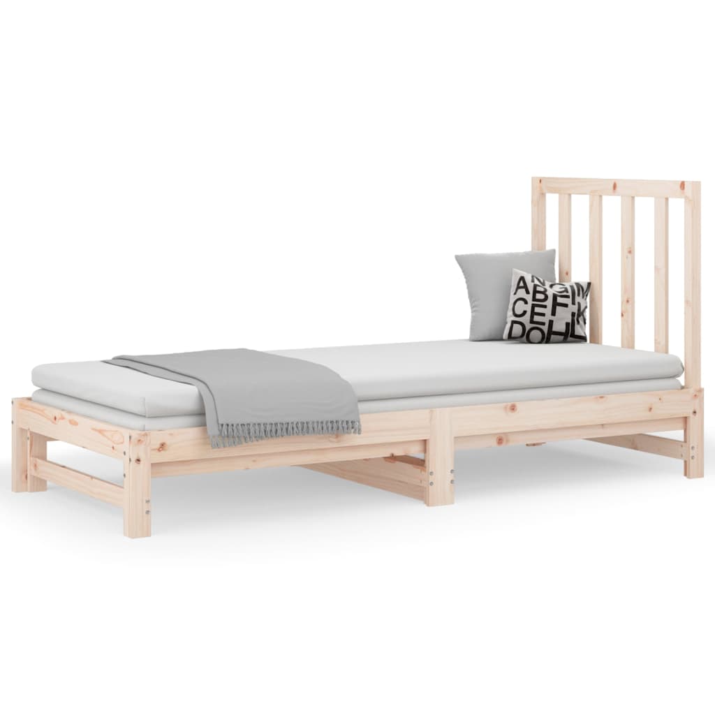 Slaapbank uitschuifbaar massief grenenhout 2x(90x190) cm Bedden & bedframes | Creëer jouw Trendy Thuis | Gratis bezorgd & Retour | Trendy.nl