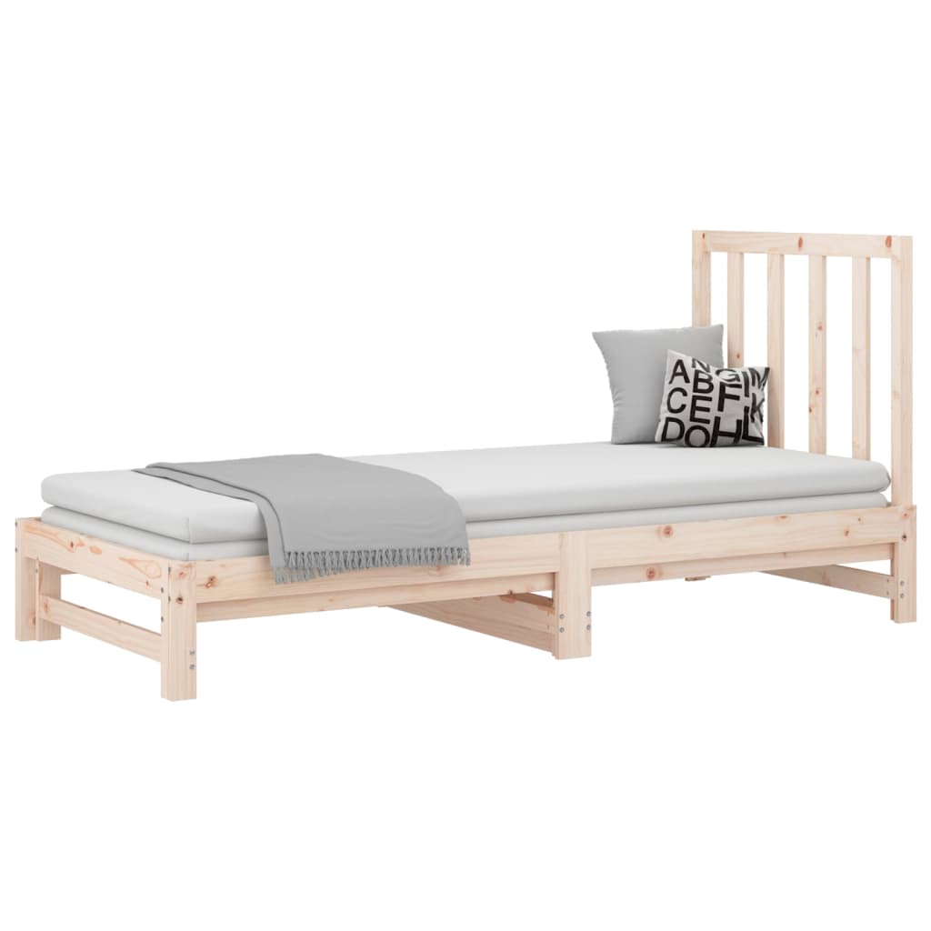 Slaapbank uitschuifbaar massief grenenhout 2x(90x190) cm Bedden & bedframes | Creëer jouw Trendy Thuis | Gratis bezorgd & Retour | Trendy.nl