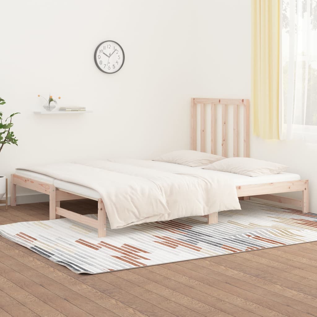 Slaapbank uitschuifbaar massief grenenhout 2x(90x190) cm Bedden & bedframes | Creëer jouw Trendy Thuis | Gratis bezorgd & Retour | Trendy.nl