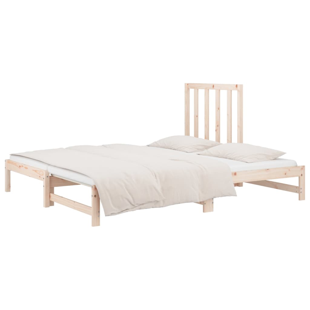 Slaapbank uitschuifbaar massief grenenhout 2x(90x190) cm Bedden & bedframes | Creëer jouw Trendy Thuis | Gratis bezorgd & Retour | Trendy.nl