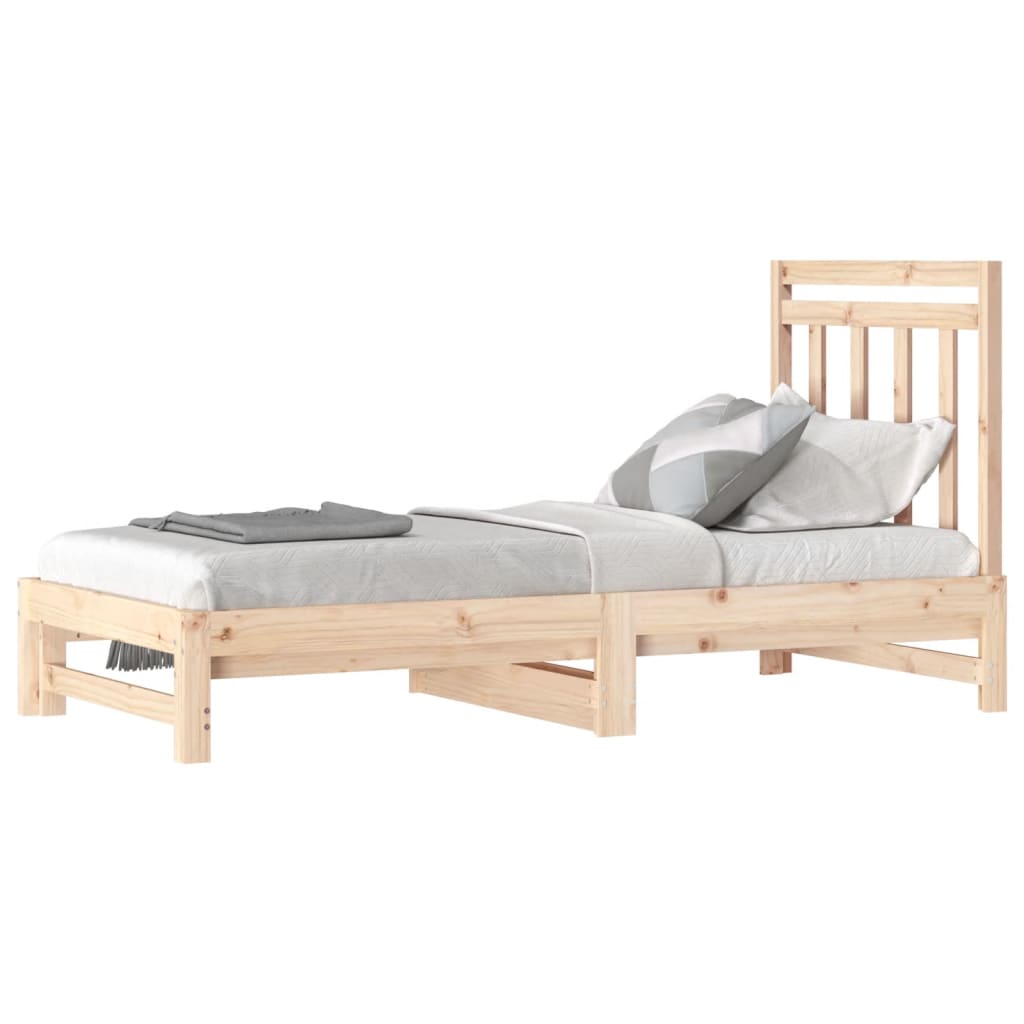 Slaapbank uitschuifbaar massief grenenhout 2x(90x190) cm Bedden & bedframes | Creëer jouw Trendy Thuis | Gratis bezorgd & Retour | Trendy.nl