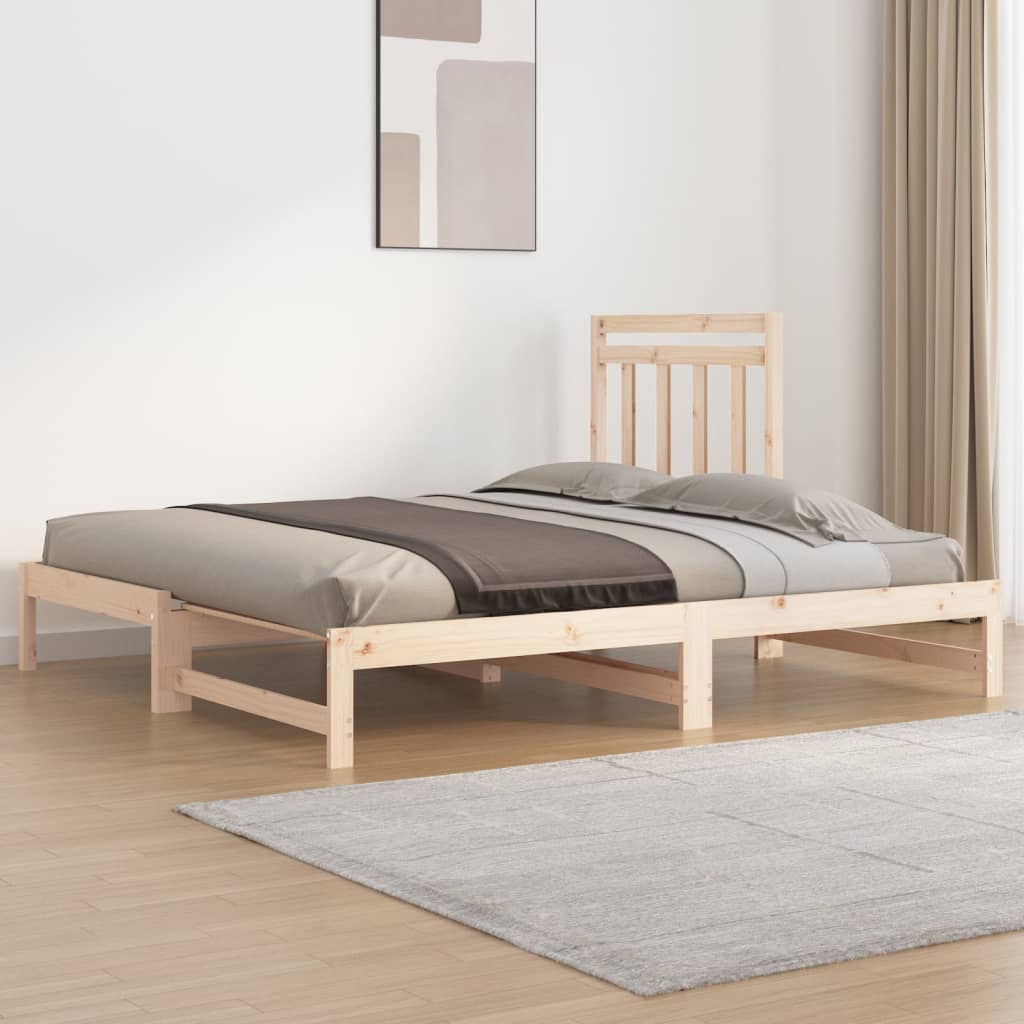 Slaapbank uitschuifbaar massief grenenhout 2x(90x190) cm Bedden & bedframes | Creëer jouw Trendy Thuis | Gratis bezorgd & Retour | Trendy.nl