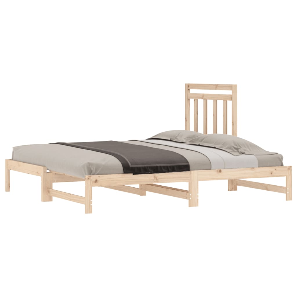 Slaapbank uitschuifbaar massief grenenhout 2x(90x190) cm Bedden & bedframes | Creëer jouw Trendy Thuis | Gratis bezorgd & Retour | Trendy.nl