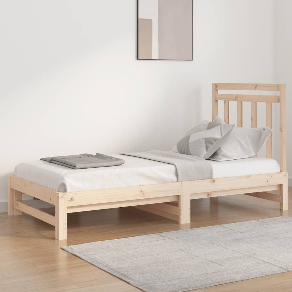 Slaapbank uitschuifbaar massief grenenhout 2x(90x190) cm Bedden & bedframes | Creëer jouw Trendy Thuis | Gratis bezorgd & Retour | Trendy.nl