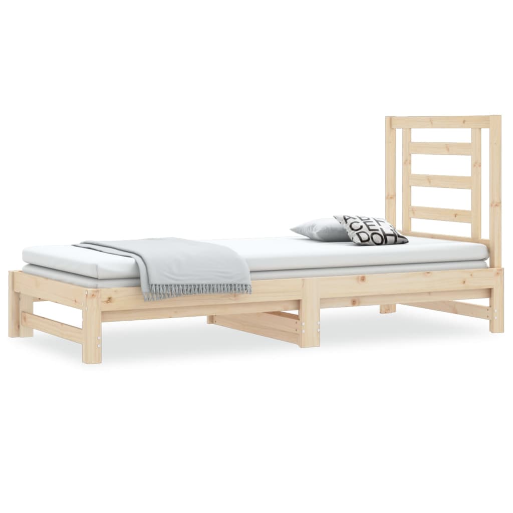 Slaapbank uitschuifbaar massief grenenhout 2x(90x190) cm Bedden & bedframes | Creëer jouw Trendy Thuis | Gratis bezorgd & Retour | Trendy.nl