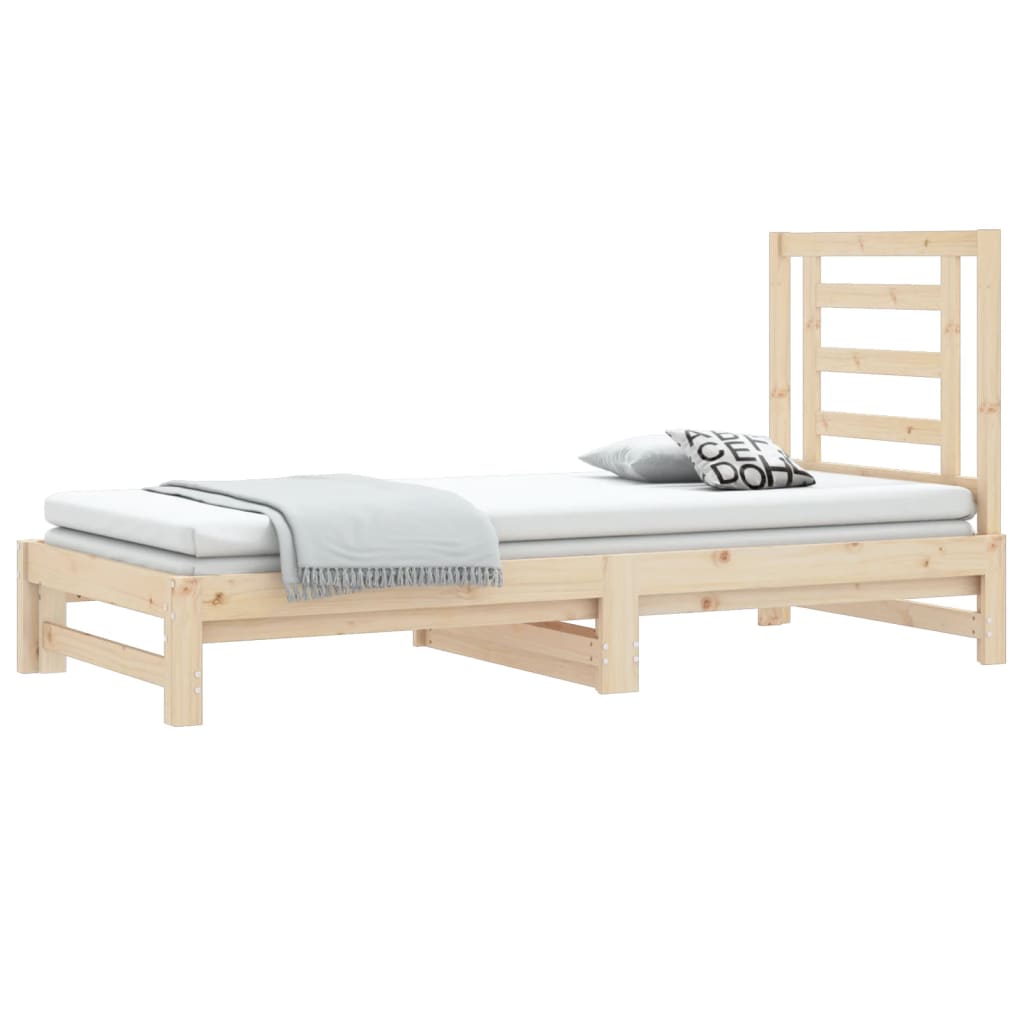 Slaapbank uitschuifbaar massief grenenhout 2x(90x190) cm Bedden & bedframes | Creëer jouw Trendy Thuis | Gratis bezorgd & Retour | Trendy.nl