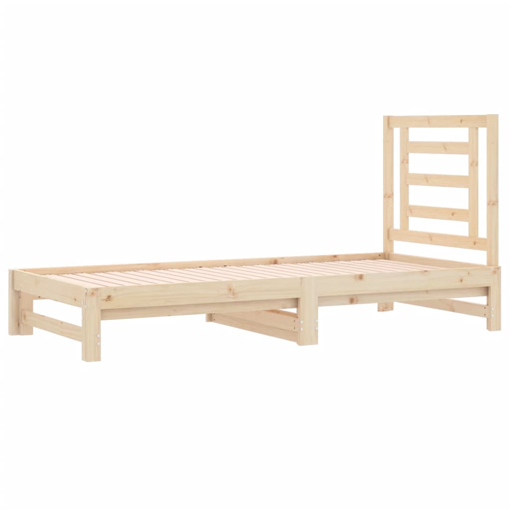 Slaapbank uitschuifbaar massief grenenhout 2x(90x190) cm Bedden & bedframes | Creëer jouw Trendy Thuis | Gratis bezorgd & Retour | Trendy.nl