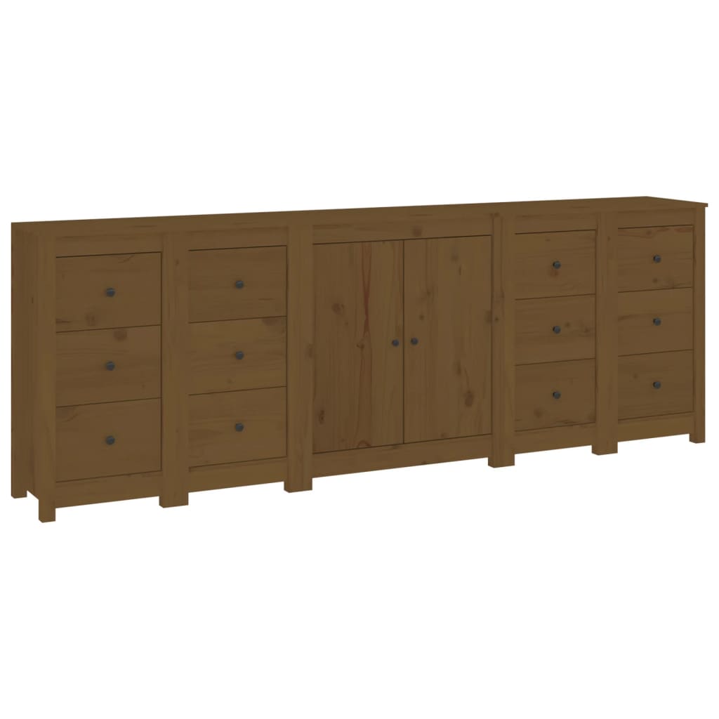 Dressoir 230x35x80 cm massief grenenhout honingbruin Dressoirs & buffetkasten | Creëer jouw Trendy Thuis | Gratis bezorgd & Retour | Trendy.nl