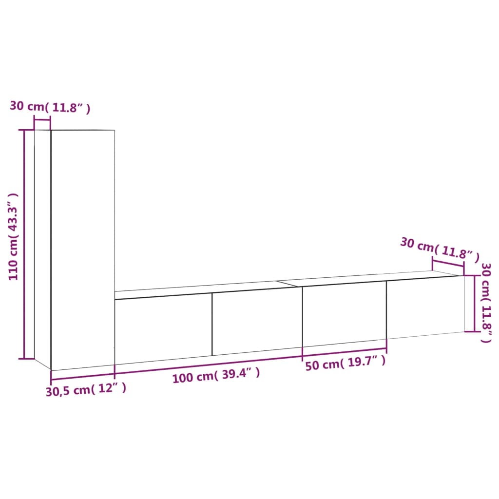 3-delige Tv-meubelset bewerkt hout betongrijs Tv-meubels | Creëer jouw Trendy Thuis | Gratis bezorgd & Retour | Trendy.nl