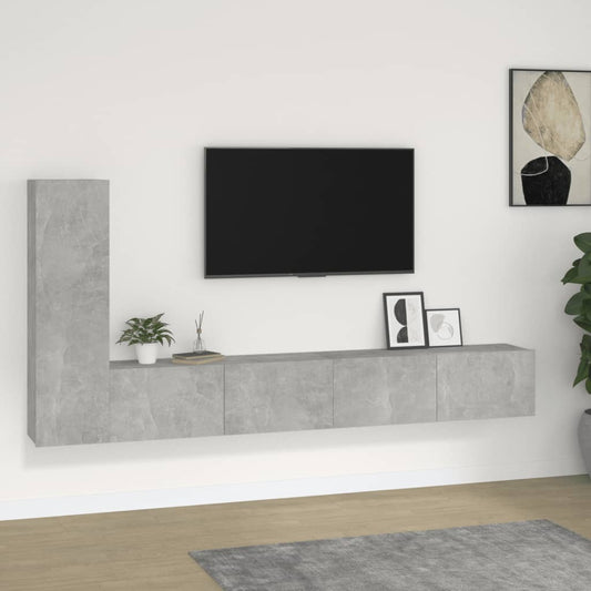 3-delige Tv-meubelset bewerkt hout betongrijs Tv-meubels | Creëer jouw Trendy Thuis | Gratis bezorgd & Retour | Trendy.nl