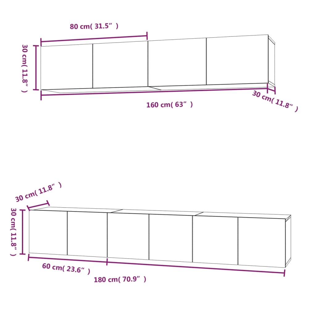 5-delige Tv-meubelset bewerkt hout zwart Tv-meubels | Creëer jouw Trendy Thuis | Gratis bezorgd & Retour | Trendy.nl