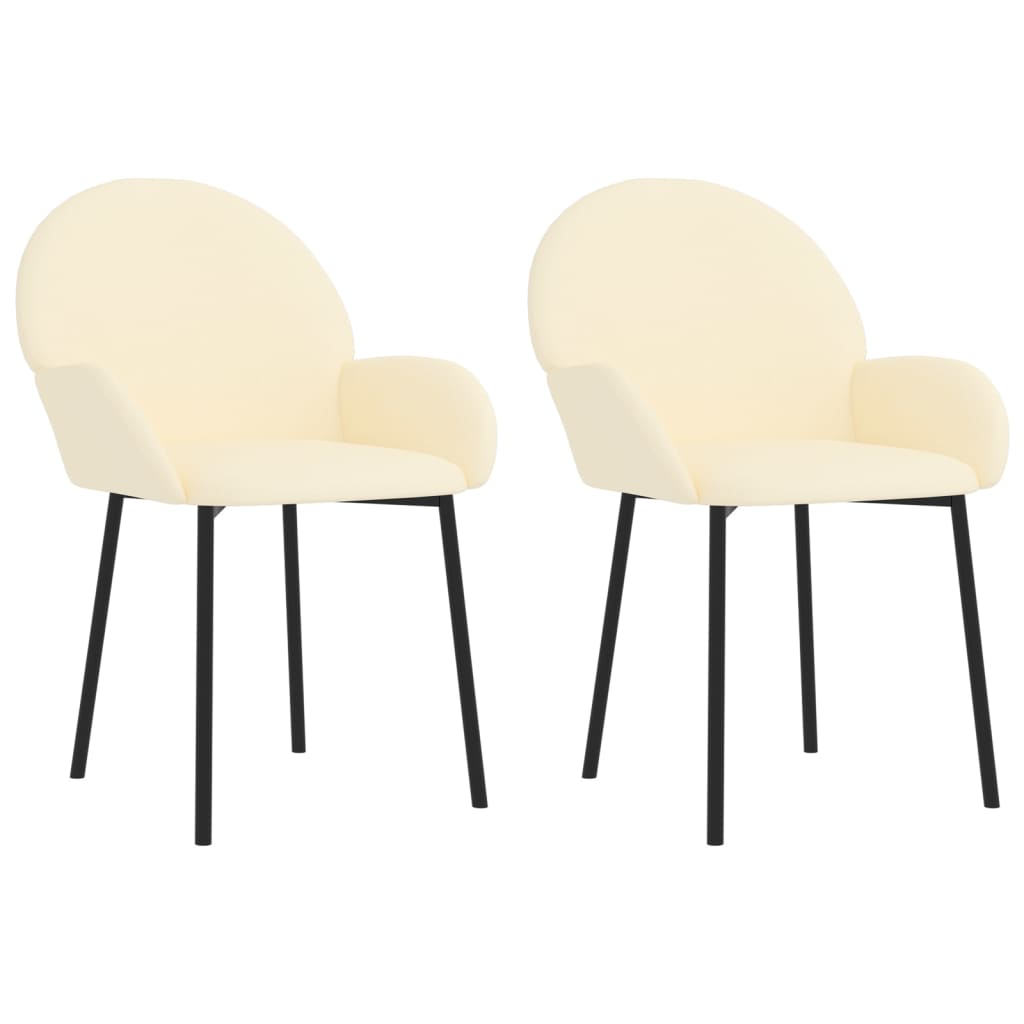 Eetkamerstoelen 2 st kunstleer crèmekleurig Eetkamerstoelen | Creëer jouw Trendy Thuis | Gratis bezorgd & Retour | Trendy.nl