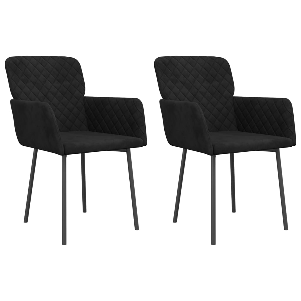 Eetkamerstoelen 2 st fluweel zwart Eetkamerstoelen | Creëer jouw Trendy Thuis | Gratis bezorgd & Retour | Trendy.nl