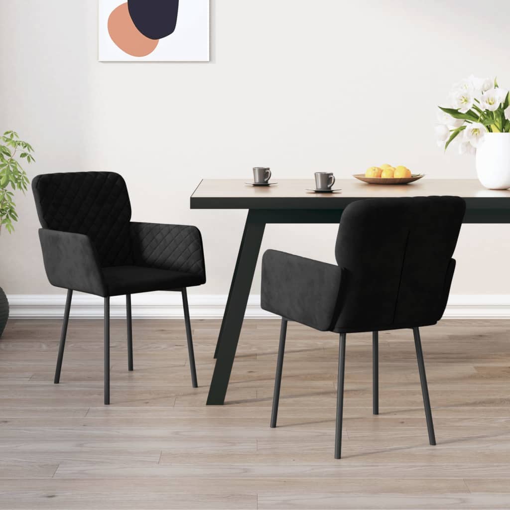 Eetkamerstoelen 2 st fluweel zwart Eetkamerstoelen | Creëer jouw Trendy Thuis | Gratis bezorgd & Retour | Trendy.nl