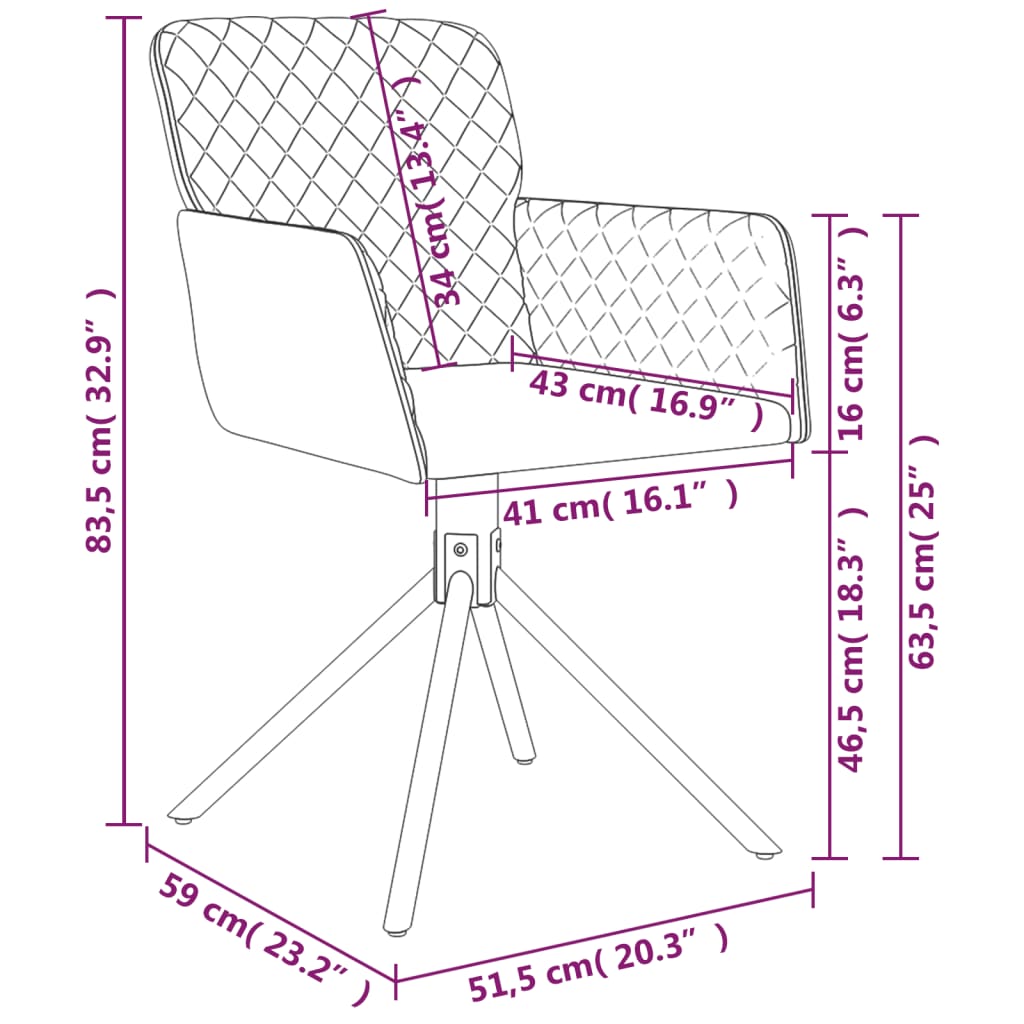 Eetkamerstoelen draaibaar 2 st fluweel donkergrijs Eetkamerstoelen | Creëer jouw Trendy Thuis | Gratis bezorgd & Retour | Trendy.nl