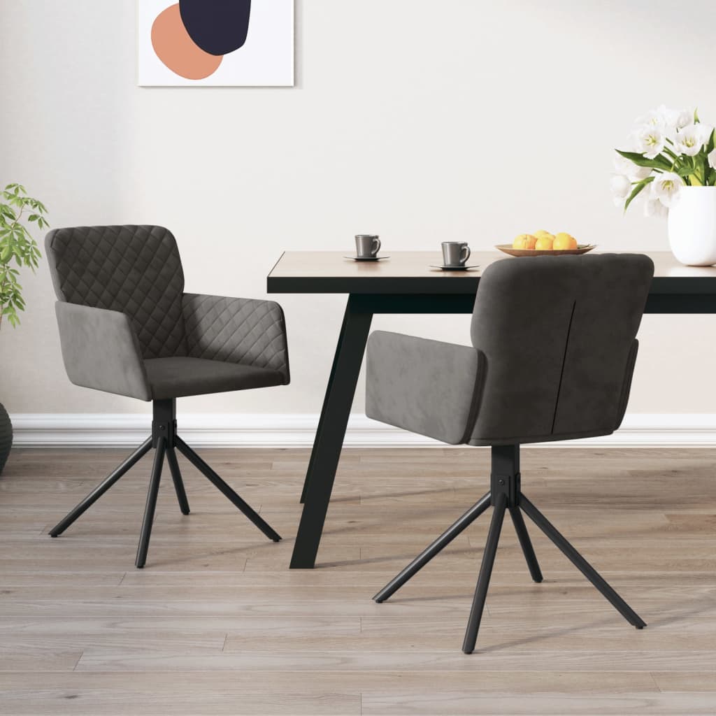 Eetkamerstoelen draaibaar 2 st fluweel donkergrijs Eetkamerstoelen | Creëer jouw Trendy Thuis | Gratis bezorgd & Retour | Trendy.nl