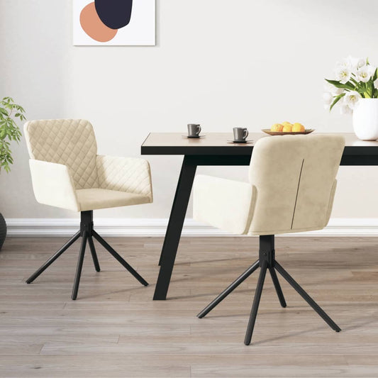 Eetkamerstoelen draaibaar 2 st fluweel crèmekleurig Eetkamerstoelen | Creëer jouw Trendy Thuis | Gratis bezorgd & Retour | Trendy.nl