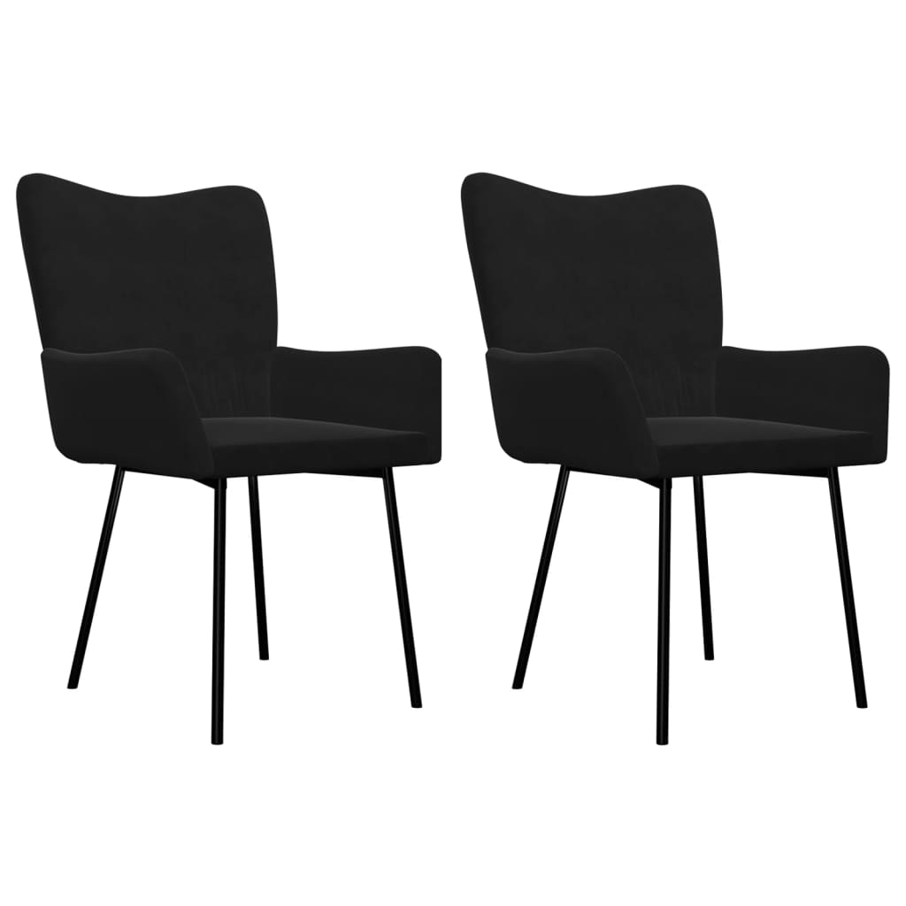 Eetkamerstoelen 2 st fluweel zwart Eetkamerstoelen | Creëer jouw Trendy Thuis | Gratis bezorgd & Retour | Trendy.nl