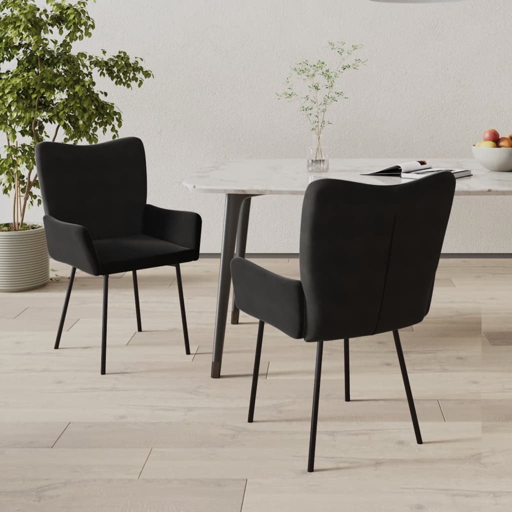 Eetkamerstoelen 2 st fluweel zwart Eetkamerstoelen | Creëer jouw Trendy Thuis | Gratis bezorgd & Retour | Trendy.nl