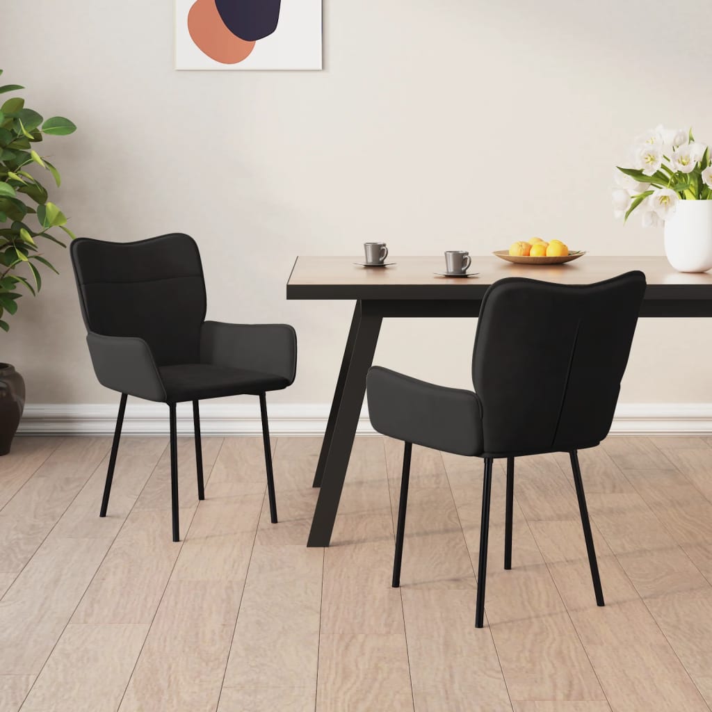 Eetkamerstoelen 2 st fluweel zwart Eetkamerstoelen | Creëer jouw Trendy Thuis | Gratis bezorgd & Retour | Trendy.nl