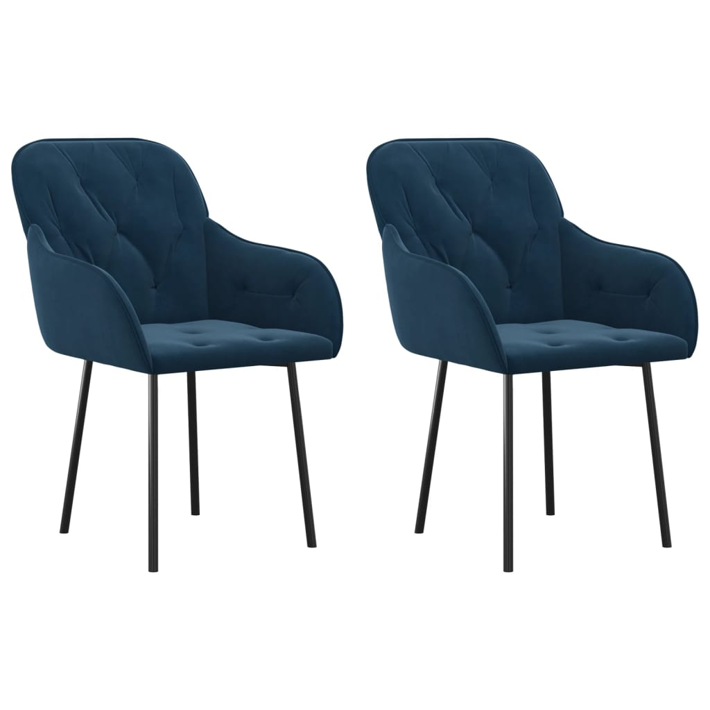 Eetkamerstoelen 2 st fluweel blauw Eetkamerstoelen | Creëer jouw Trendy Thuis | Gratis bezorgd & Retour | Trendy.nl