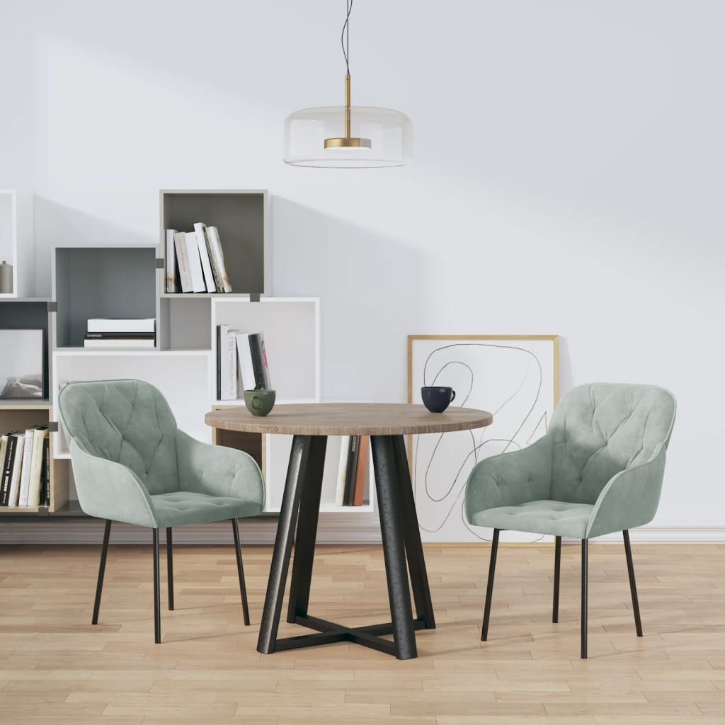 Eetkamerstoelen 2 st fluweel lichtgrijs Eetkamerstoelen | Creëer jouw Trendy Thuis | Gratis bezorgd & Retour | Trendy.nl